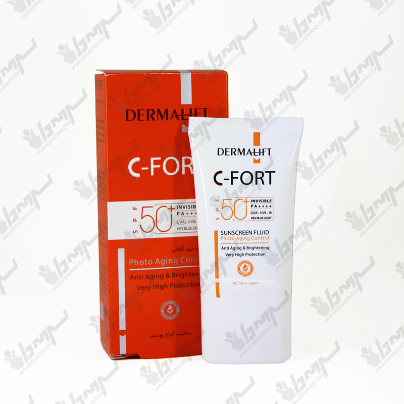 فلوئید ضد آفتاب سی فورت SPF50 مناسب انواع پوست درمالیفت | 40 میلی لیتر فلوئید ضد آفتاب سی فورت SPF50 مناسب انواع پوست درمالیفت | 40 میلی لیتر