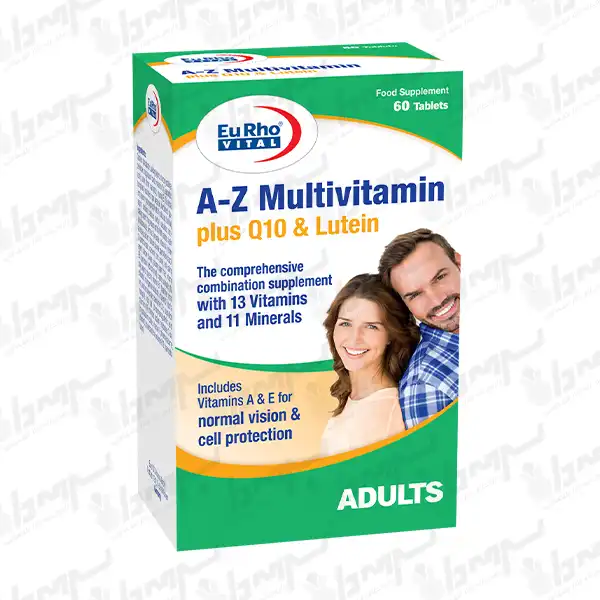 قرص مولتی ویتامین A تا Z پلاس کیوتن و لوتئین یوروویتال | 60 عدد