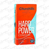 کاندوم چرچیلز مدل کلاسیک حجم دهنده Hard Power  بسته 12 عددی